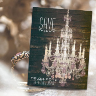 Cartão Postal De Anúncio Lustre de madeira de celeiro rústico casamento sav