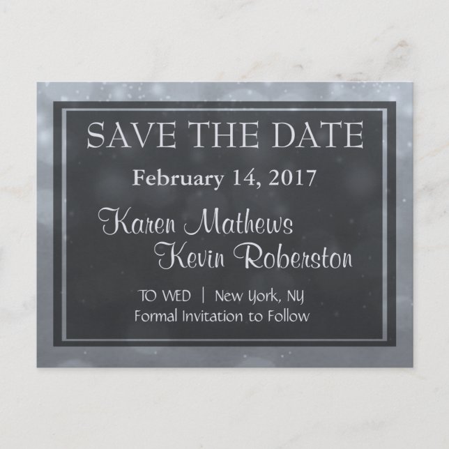 Cartão Postal De Anúncio Luzes de Prata Bokeh (Frente)