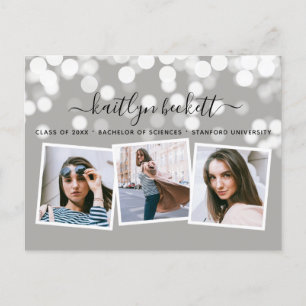 Cartão Postal De Anúncio Luzes Modernas Bokeh 3 Fotos Graduação