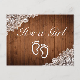 Cartão Postal De Anúncio Madeira russa e renda branca é uma garota