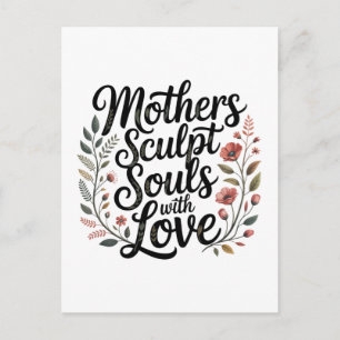 Cartão Postal De Anúncio Mães Escultam Almas Com Amor