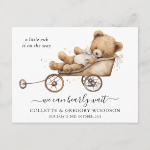 Cartão Postal De Anúncio Mal Podemos Esperar Ursinho de Pelúcia