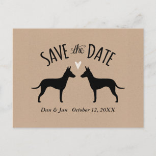 Cartão Postal De Anúncio Manchester Terriers Casamento Salve a Data
