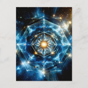 Cartão Postal De Anúncio Mandala Estrela Universo Geométrico Cósmico Abstra