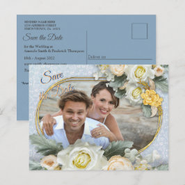Cartão Postal De Anúncio Mandalas Azul Claro, Rosa e Branco