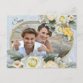 Cartão Postal De Anúncio Mandalas Azul Claro, Rosa e Branco