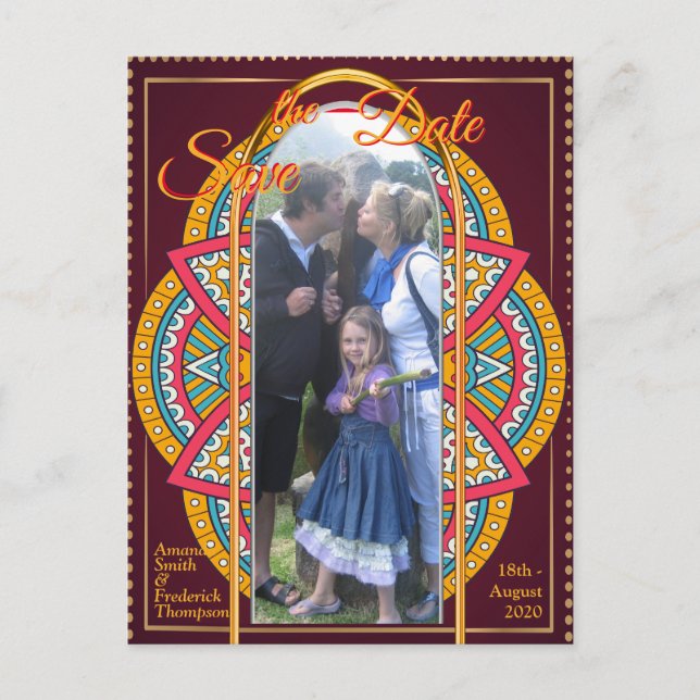 Cartão Postal De Anúncio Mandalas sobre um fundo Marrom  (Frente)