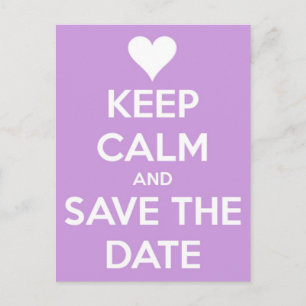 Cartão Postal De Anúncio Mantenha a calma e salvar a lavanda da data