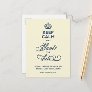 Cartão Postal De Anúncio Mantenha-Se Calmo E Salve O Script De Vintagem De