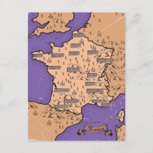 Cartão Postal De Anúncio Mapa antigo da Croácia vintage