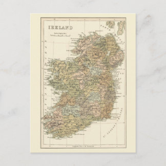 Cartão Postal De Anúncio Mapa da Irlanda 1862 Casamento Salvar a Data