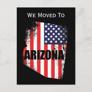 Cartão Postal De Anúncio Mapa do Arizona Bandeira Americana Liberdade Mudan