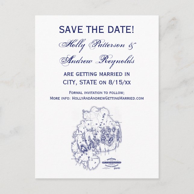 Cartão Postal De Anúncio Mapa MN da Ilha Mount Desert Estilizado Vintage Az (Frente)