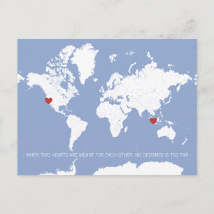 Cartão Postal De Anúncio Mapa Mundial Personalizável Salvar a Data