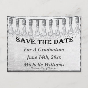 Cartão Postal De Anúncio Marca Lâmpada Retroativa Salvar Data