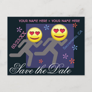 Cartão Postal De Anúncio Marcha Personalizada para Casamento Salvar a Data