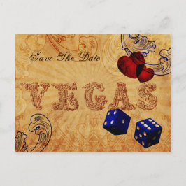 Cartão Postal De Anúncio marinho azul dado Vintage Vegas salve a data