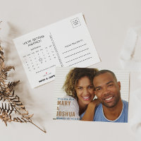 Marinho Foto Casamento Salvar o Calendário de Data