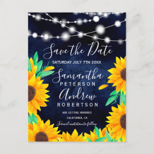 Cartão Postal De Anúncio Marinho russo lança girassol salva data