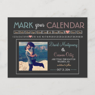 Cartão Postal De Anúncio "Marque economias do seu calendário" a data