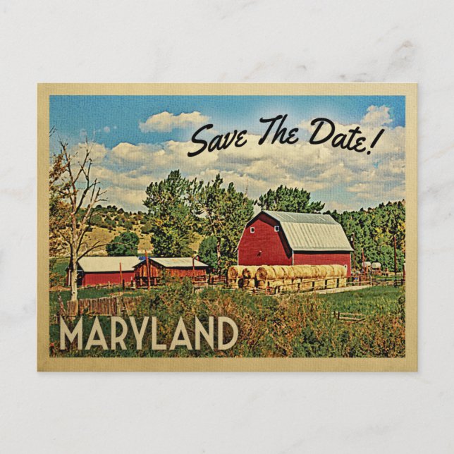 Cartão Postal De Anúncio Maryland Salve A Fazenda Rústica Da Tábua (Frente)