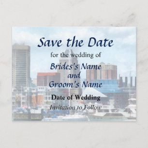 Cartão Postal De Anúncio MD - Baltimore Skyline e Harbor