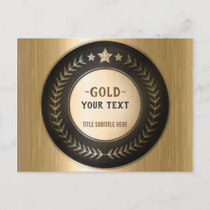 Cartão Postal De Anúncio MEDALHA DIY IMPRESSÃO PERSONALIZADA Dourada #1 ADI