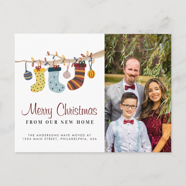 Cartão Postal De Anúncio Meias Feliz Natal Novo Movimento Fotográfico Domés (Frente)