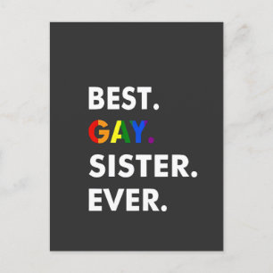 Cartão Postal De Anúncio Melhor Gay Irmã Sempre Engraçado Presente no Orgul