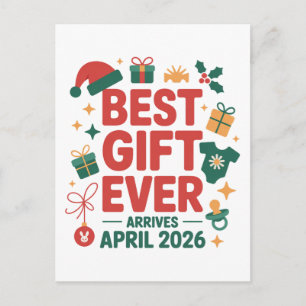 Cartão Postal De Anúncio Melhor Presente de Natal de Todos Chega em Abril d