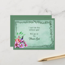 Menina das Flores de Folhas Verdes e Buquê Floral