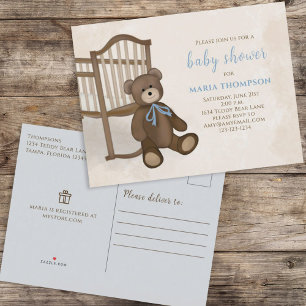 Cartão Postal De Anúncio Menina Fofa Urso de Pelúcia Rosa Vintage Quarto Cl