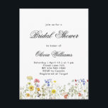 Cartão Postal De Anúncio Minimalist Wildflower Bridal Shower<br><div class="desc">Minimalist Wildflower Bridal Shower Invitation.</div>