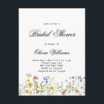 Cartão Postal De Anúncio Minimalist Wildflower Bridal Shower<br><div class="desc">Minimalist Wildflower Bridal Shower Invitation.</div>
