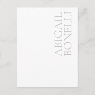 Cartão Postal De Anúncio Minimalista profissional moderno ousado cinza bran