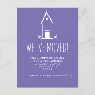 Cartão Postal De Anúncio Mínimo Bonito... movemos-nos roxo.