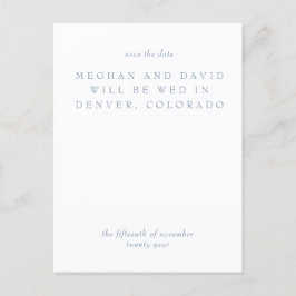 Cartão Postal De Anúncio Mínimo Simples Azul Moderno Salva A Data