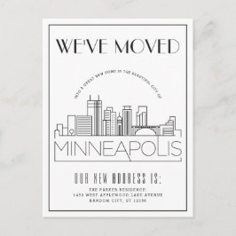 Cartão Postal De Anúncio Minneapolis Modern Deco | Mudança de Endereço