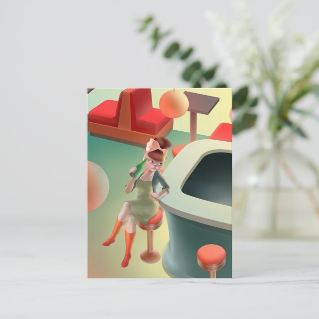 Cartão Postal De Anúncio Miss Meow - Bar Noturno (Em pé/Frente)