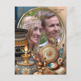 Cartão Postal De Anúncio Mistura boêmia de azul-turquesa, magenta, roxo sob