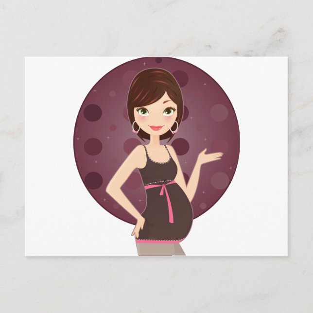 Cartão Postal De Anúncio moda grávida (Frente)