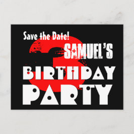 Cartão Postal De Anúncio Modern Save the Date aniversário de 3 anos Party V