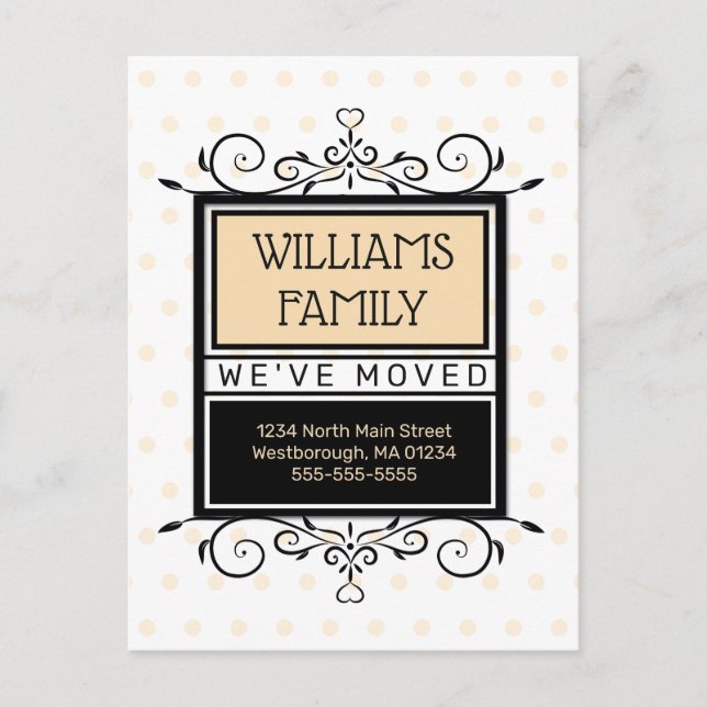 Cartão Postal De Anúncio Moderno Blush, Movimentamos o Sinal da Família (Frente)