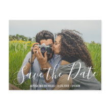 Moderno Casamento com Letra Elegante Foto Save the