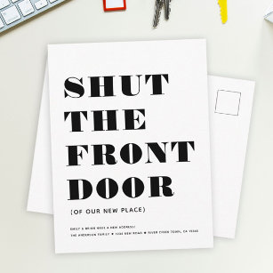 Cartão Postal De Anúncio Moderno divertido Fecha o movimento minimalista da