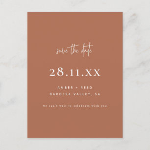 Cartão Postal De Anúncio Moderno Minimalista em Cobre Save The Date