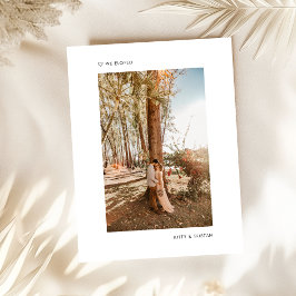 Cartão Postal De Anúncio Moderno Minimalista Foto Casamento Fugitivo