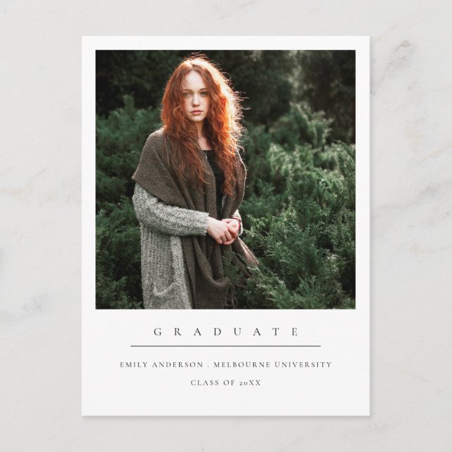 CARTÃO POSTAL DE ANÚNCIO MODERNO MÍNIMO DE CLASSIFICAÇÃO PERSONALIZADA DE F (Frente)