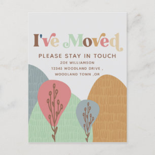Cartão Postal De Anúncio Moderno Mudei Boho Novo Endereço Mudando