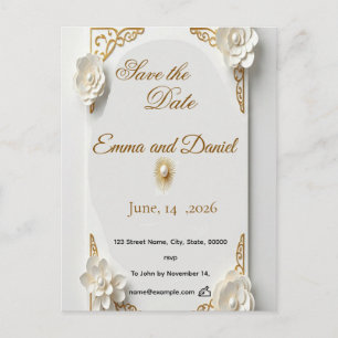 Cartão Postal De Anúncio Moldura de luxo dourada clássica em aquarela